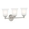 Designers Fountain Bronson 23in 3-Light Brushed Nickel Transitional Indoor Vanity Light with Etched Glass Shades D278M-3B-BN - alternate 1
